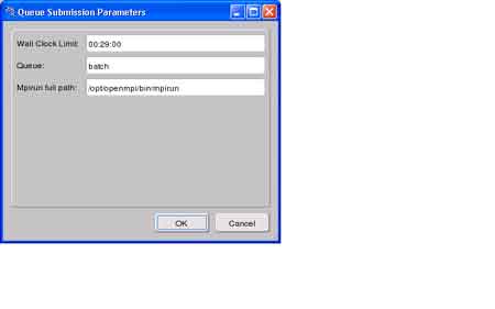 Screenshot of Options->Queue Submission Parameters edit