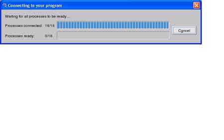 Screenshot of submitted job wait dialog